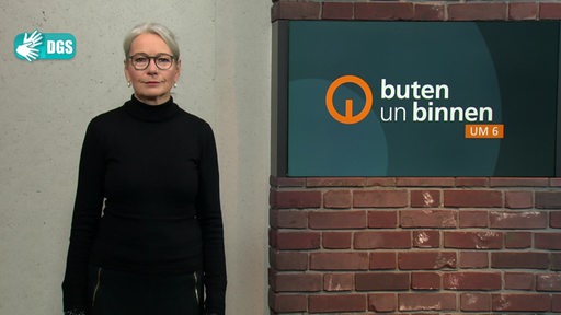 Die Moderatorin Rita Segelke im Studio von buten un binnen.