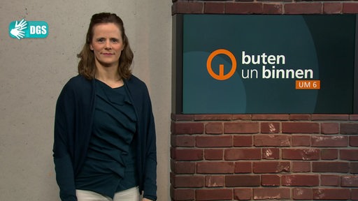 Die Gebärdendolmetscherin Nicole Braun im Studio von buten un binnen.
