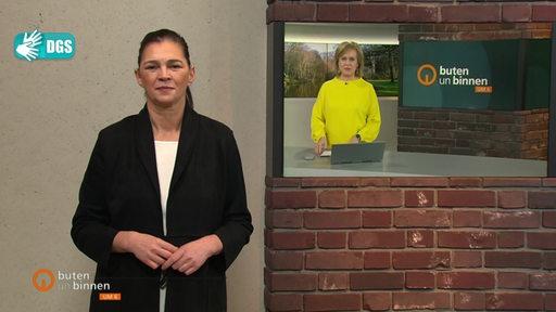 Die Gebärden-Dolmetscherin Lea Reinhard im Studio von buten un binnen.