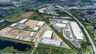 Luftbild des Gewerbeparks Hansalinie aus dem Jahr 2023