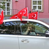 Türkische Fans zeigen den Wolfsgruss.