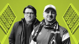 Hubertus Hess-Grunewald und Oliver Arlt vor einem grünen Hintergrund