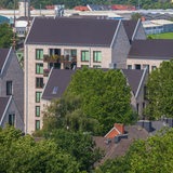 Moderne Wohngebäude in Bremen. Luftaufnahme