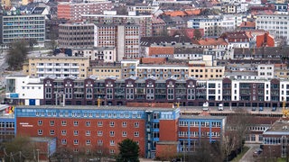 Luftaufnahme von Wohnhäusern in Bremerhaven