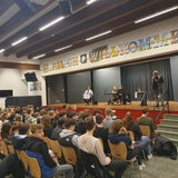 Foto von der Diskussion am Gymnasium in Lilienthal