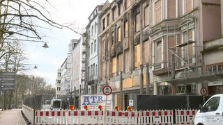 Baustelle und Absperrung bei Harms am Wall