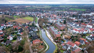 Eine Luftaufnahme des Ortes Lilienthal.