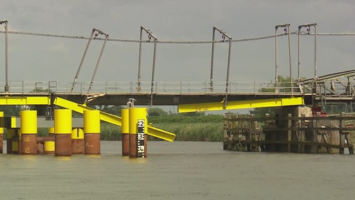 Eine Aufnahme der kaputten Hunte Brücke