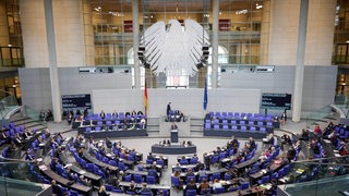 Der Plenarsaal während einer Sitzung des Deutschen Bundestags.