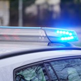 Ein Polizeifahrzeug mit Blaulicht. (Symbolbild)