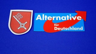 Das Logo der AfD und das Bremer Landeswappen.