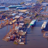 Luftbild der Lloyd-Werft Bremerhaven 