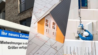 Symbolbilder: Mieten, planen, bauen (Montage)