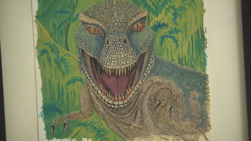 Ein gemalter Dinosaurier