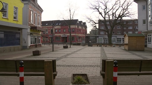 Ein leerer Marktplatz in Bremen-Blumenthal.