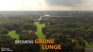 Bremer Bürgerpark von oben mit Schrift