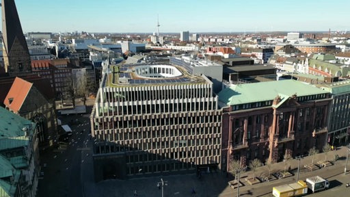 Die Bremer Innenstadt von oben.