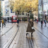 Die Obernstraße in Bremen im Herbst.
