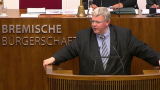 Der CDU-Abgeordnete Jens Eckhoff bei einer Rede in der Bremischen Bürgerschaft.