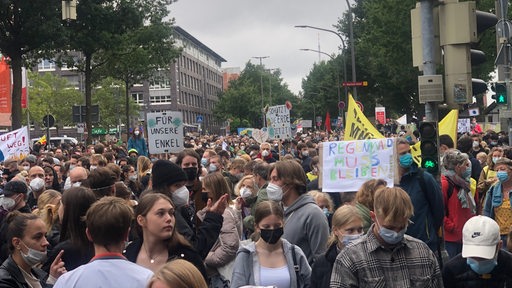 Demonstranten beim Klimastreik in Bremen