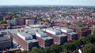 Blick aus der Vogelperspektive auf den Neubau des Klinikums Bremen-Mitte vor der Eröffnung.