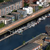 Blick auf den Europahafen und die Konsul-Smidt-Straße