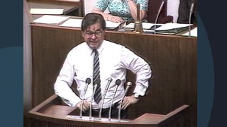 Archivbild: Bürgermeister Hans Koschnick in der Bürgerschaft 1984.