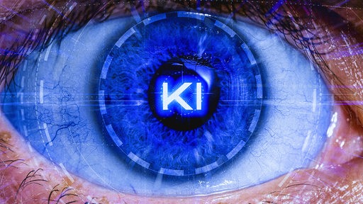 Ein Auge in dem die Buchstaben "KI" stehen