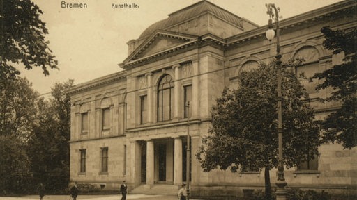 Ein altes Bild der Kunsthalle in Bremen von außen.