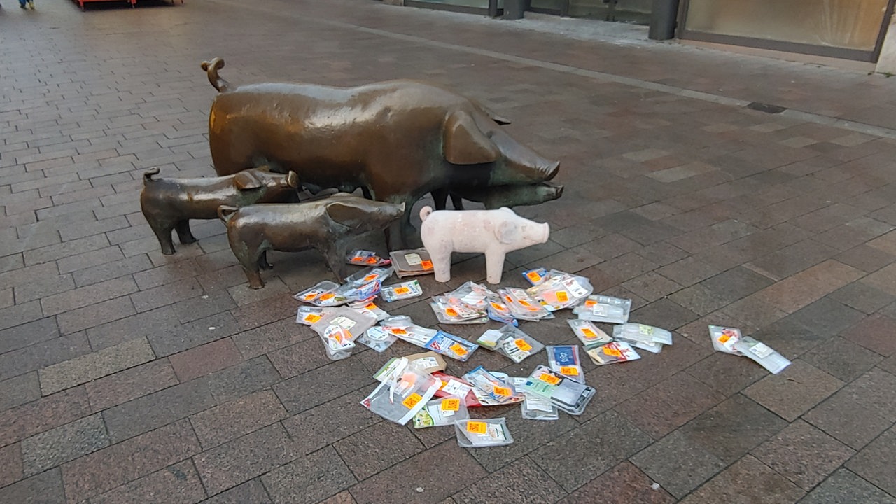 Behörden entsorgen neue Schweine-Skulptur vom Bremer Banksy