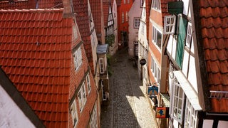 Dächer des Bremer Schnoorviertel: Das einzig erhaltene mittelalterliche Stadtviertel in Bremen.