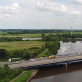 Die Lesumbrücke von oben.