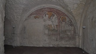 Dat Knakenhuus: Wandmalerei im Knochenhaus unter der Liebfrauenkirche