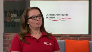 Die Geschäftsführerin des Landessportbund Bremen im Interview bei buten un binnen.