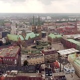 Die Bremer Innenstadt aus der Vogelperspektive.