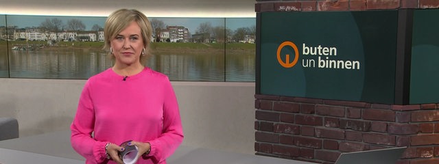 Moderatorin Kirstsen Rademacher im buten und binnen Studio. 