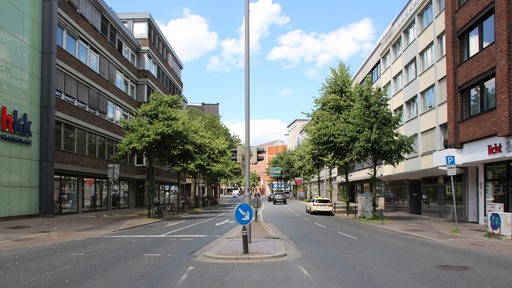Blick in die Martinistraße in Fahrtrichtung Am Brill.