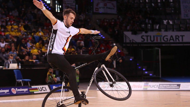 Max Maute bei den  Indoor Cycling World Championships 2021.
