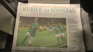 Der Kurier am Sonntag mit der Schlagzeile "Friedl rettet Punkt für Werder".