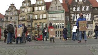 Demo am internationalen Tag der Menschen mit Behinderung am Bremer Marktplatz. 