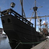 Das Schiff Nao Victoria in Bremerhaven. 
