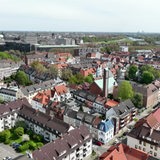 Zu sehen ist ein Bild der Neustadt aus der Luft.