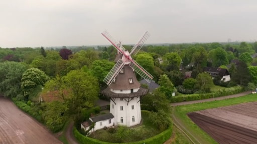 Ein Drohnenbild der Oberneulander Mühle.