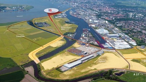 Luftbildgrafik zeigt das geplante Gelände des OTB
