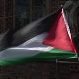 Zu sehen ist eine wehende Palästina Flagge.