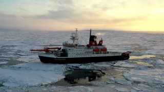 Das Schiff "Polarstern" im großen Eis.