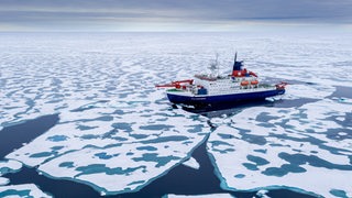 Das deutsche Forschungsschiff "Polarstern" nähert sich in der Arktis dem Nordpol.