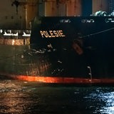 Schäden am Rumpf des Schiffes "Polesie"