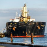 Schäden am Rumpf des Schiffes "Polesie"
