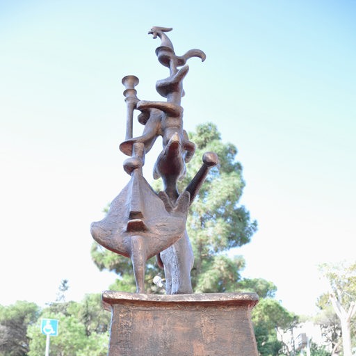 Eine Bronze in der israelischen Hafenstadt Haifa, die von der Statue der Bremer Stadtmusikanten aus Bremen inspiriert ist.
